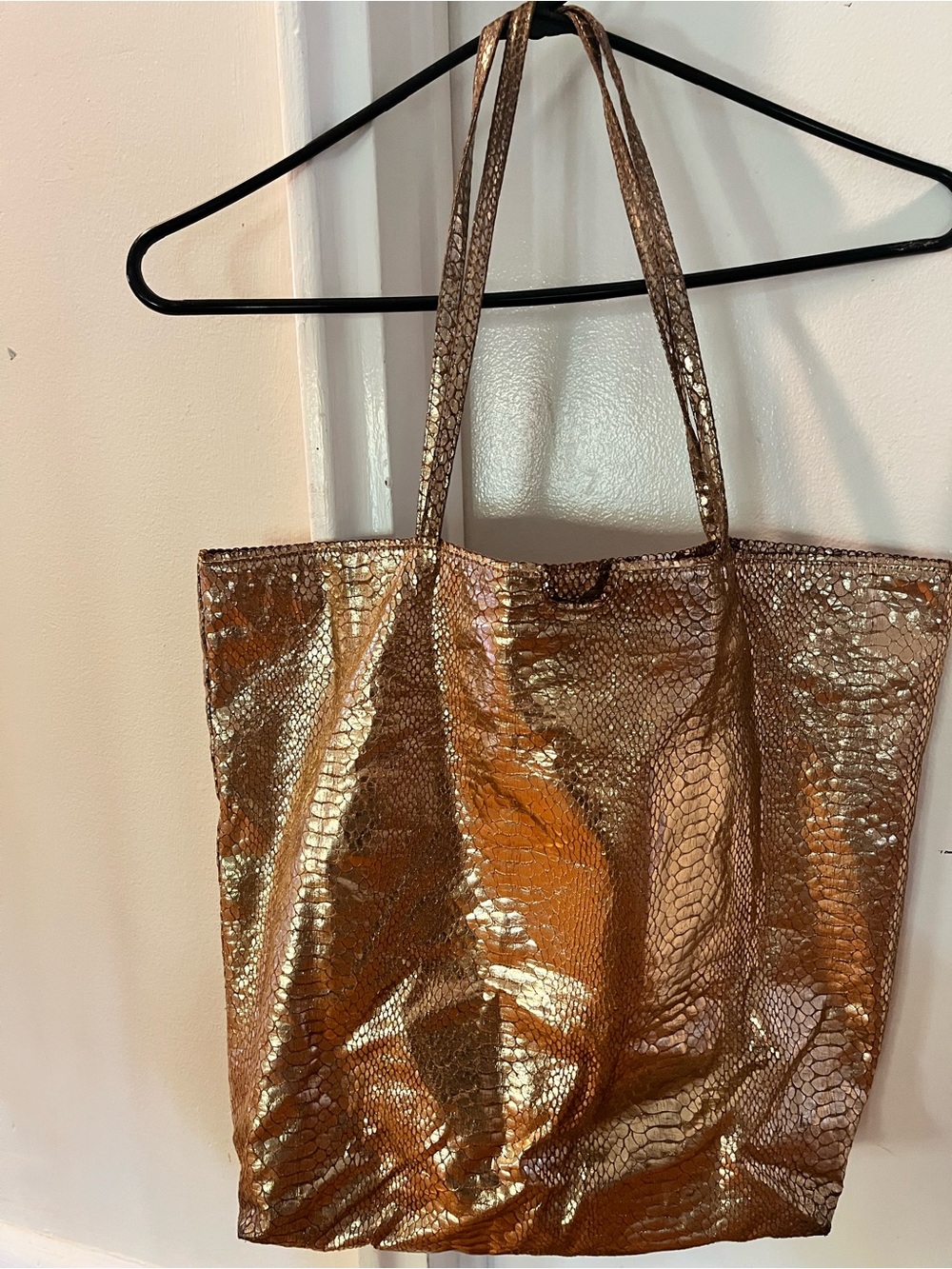 Vintage Carlos Falchi Metallic Copper Tote Bag - Women Bags